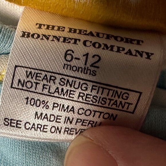 Beaufort Bonnet Onesie Geometrical Shapes Blue Yellow and Pink 6-12 Months - Picture 5 of 5